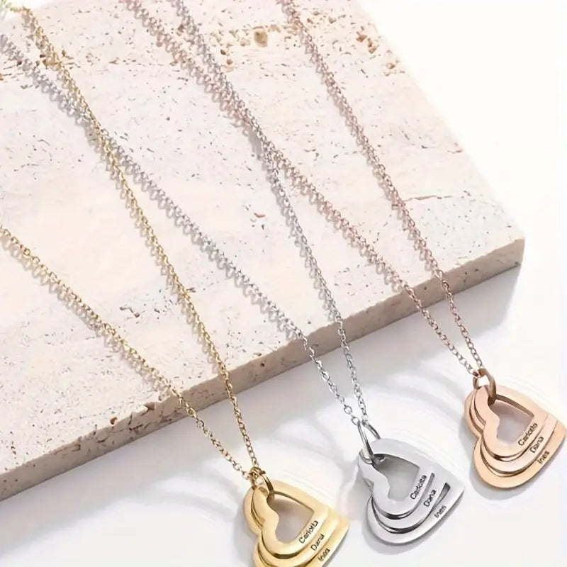 Divine Diamond Gepersonaliseerde Hartvormige Naamketting